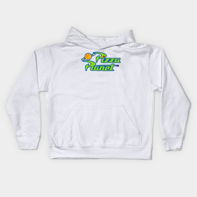 Pizza Planet Kids Hoodie by BethLeo